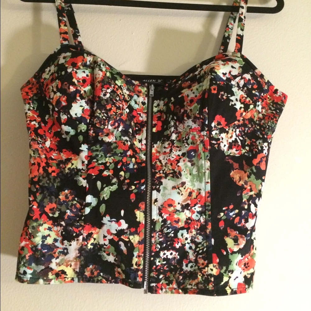 Front Zip Floral Top
